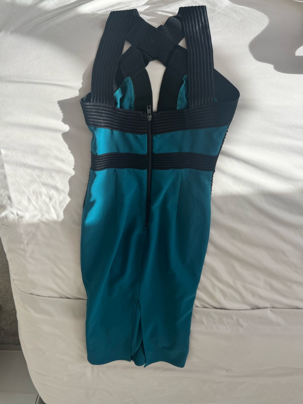 Michael Costello x REVOLVE Elaine Midi Dress in Teal size XS - Picture 4 of 5